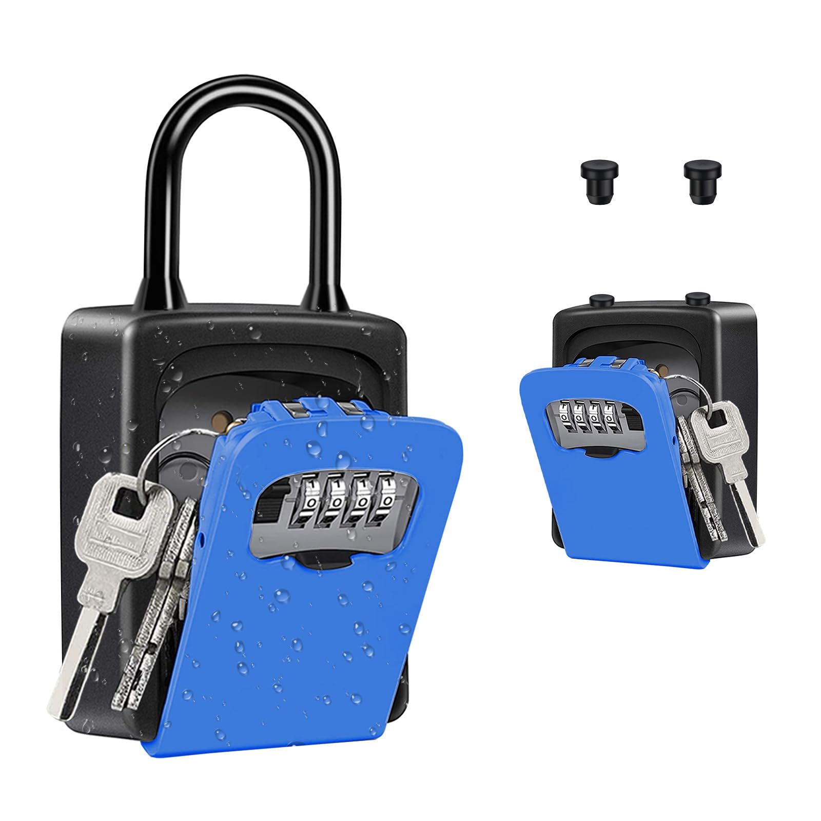 Zhege Key Storage Lock Box, Combination Key Box With Code, Portable Key Security Box Door Knob Or Wall Mount Outside For Realtor