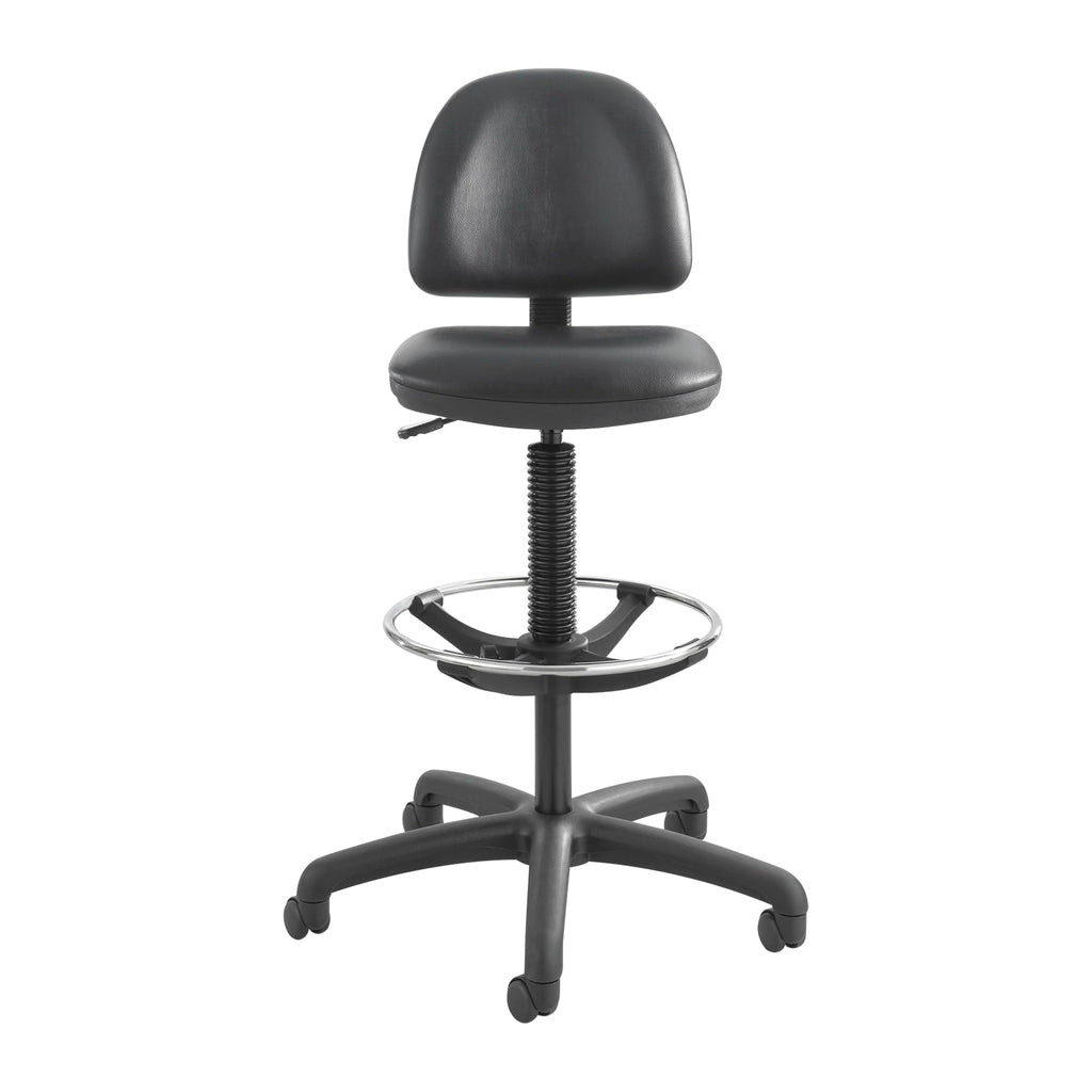 Safco® Precision Extended Height Swivel Stool With Adjustable Footring Stool,Vinyl Drafting,Bk (Pack Of2)