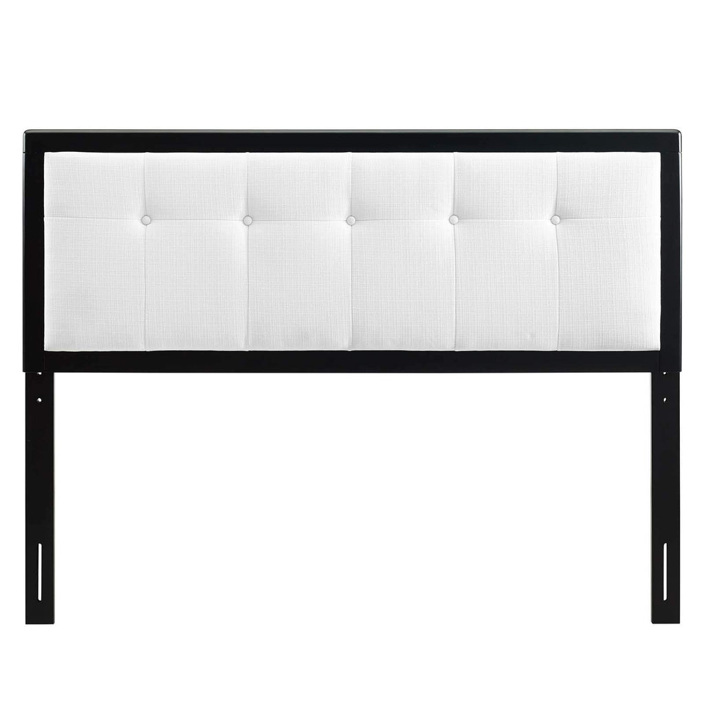 Modway Draper Tufted Twin Fabric And Wood Headboard In Black White