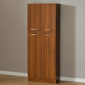 South Shore, Morgan Cherry 4-Door Storage Pantry With Adjustable Shelves