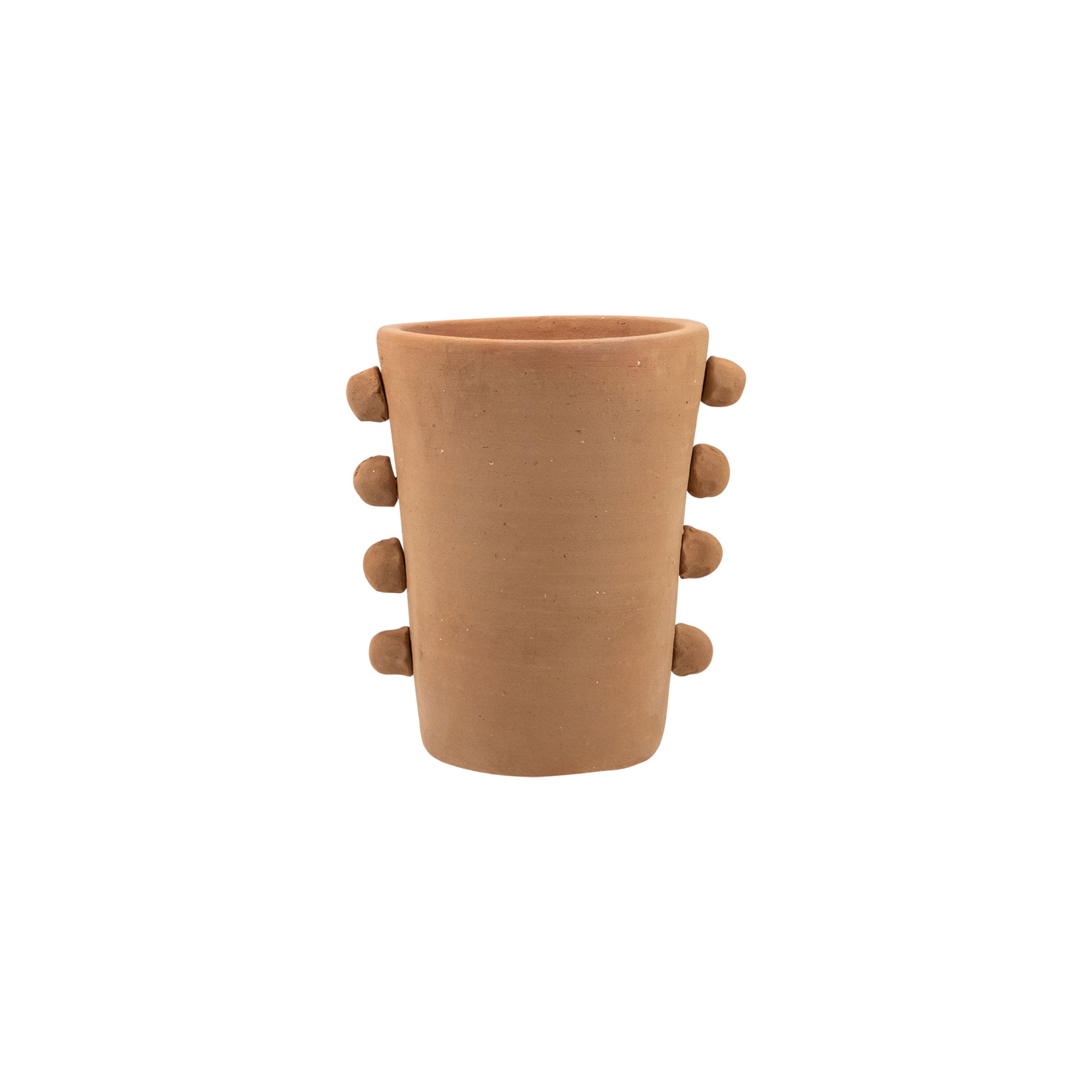 Foreside Home and Garden Natural Beaded Decorative Osa Terracotta Vase