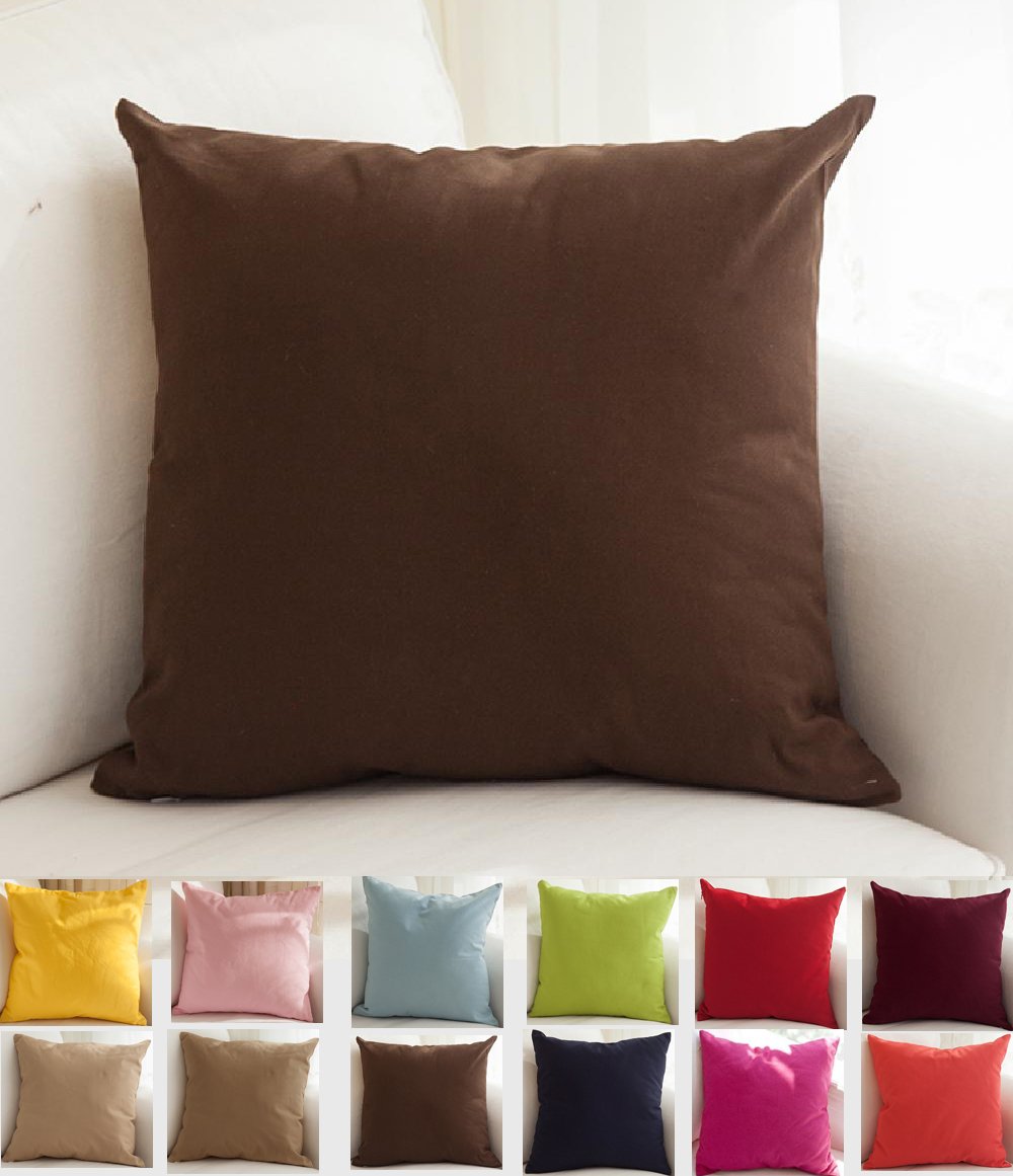 Tangdepot Cotton Solid Throw Pillow Covers, 12' X 20' , Deep Coffee, 1 Count (Pack Of 1)