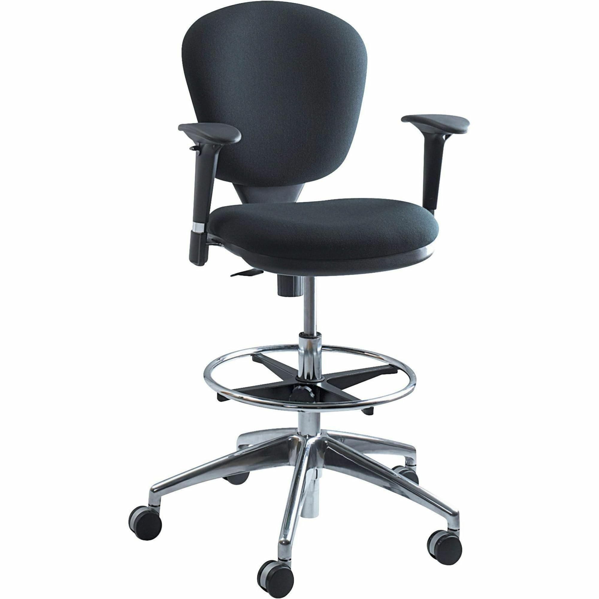 Safco Adjustable Arm Set For Metro Extended Height Chair, Black/Chrome
