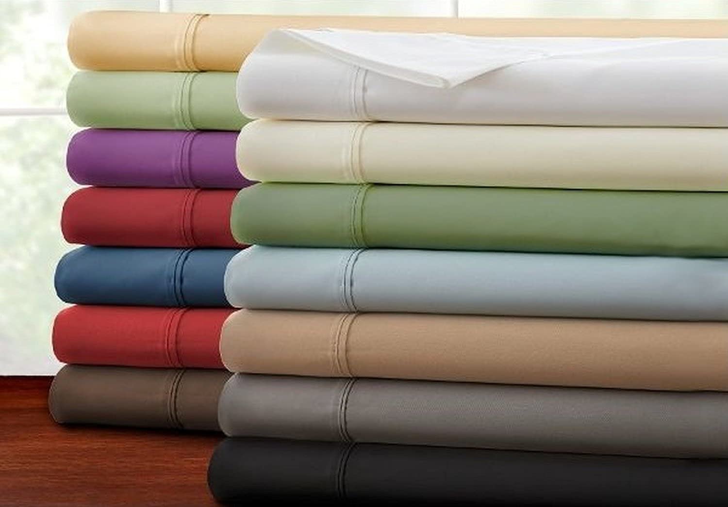 Elegance Linen Wrinkle Resistant Luxury 6-Piece Bed Sheet Set - 1500 Thread Count Egyptian Quality Silky Soft Sheet Set - King,