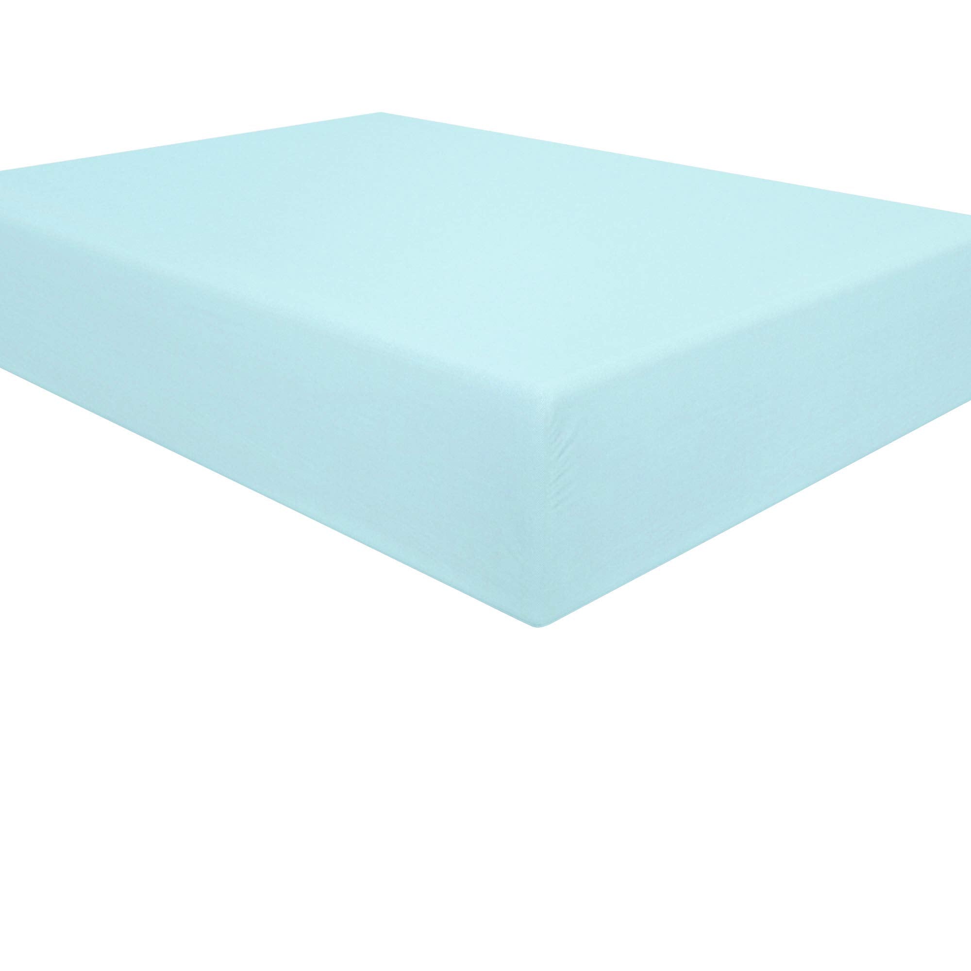 Ntbay 100% Brushed Microfiber Queen Fitted Sheet, 1800 Super Soft And Cozy, Wrinkle, Fade, Stain Resistant Deep Pocket Fitted Bed Sheet Only, Aqua