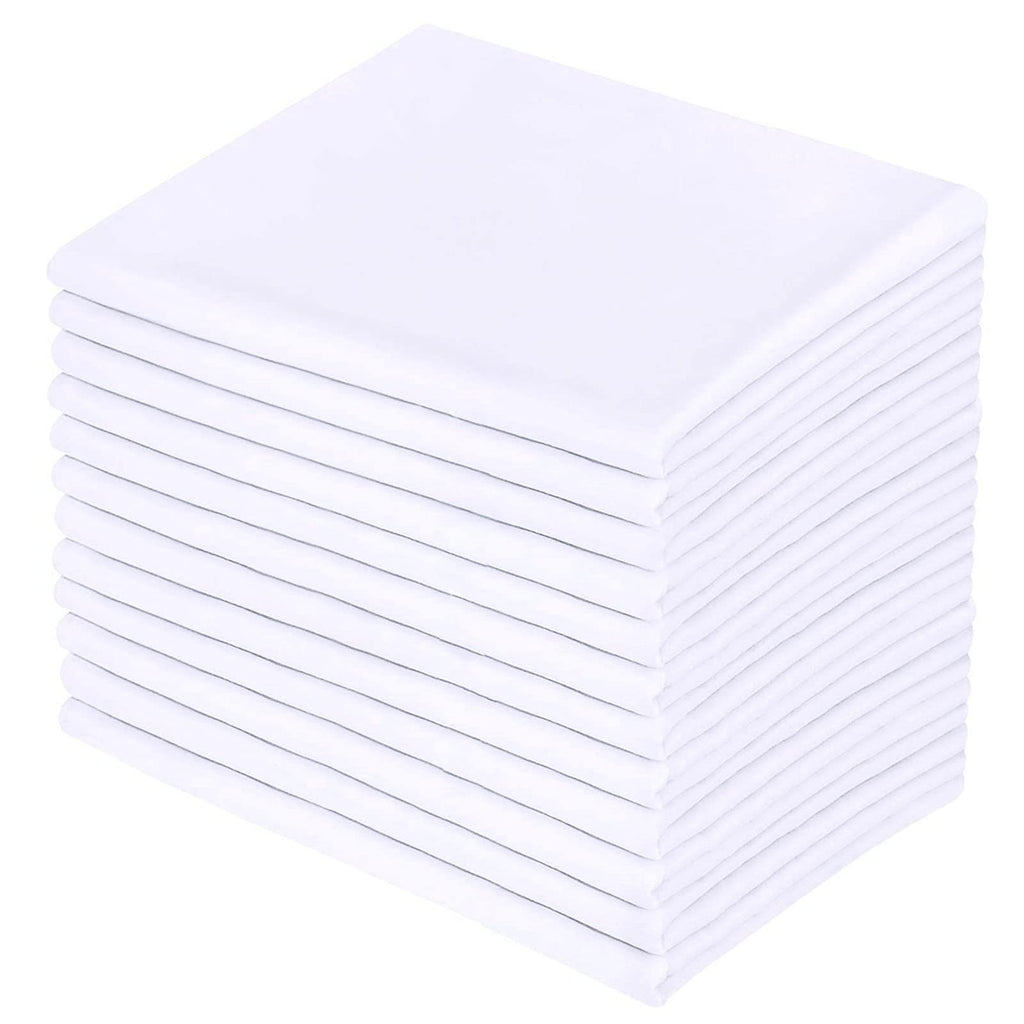 Premium White Pillowcases 12 Pack, Standard Size 20 * 26, Soft Brushed 1800 Thread Count Microfiber, Allergies Free, Wrinkle Res