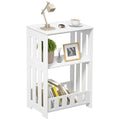 Hayofamy Side Table Night Stand, 3 Tier Narrow End Table With Display Shelf, Small Bookcase Bookshelf, Simple Bedside Table Stor