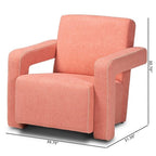 Baxton Studio Madian Light Red Fabric Upholstered Armchair