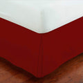 Mk Collection 100% Long Staple Brushed Microfiber Comfortable Pleated Bed-Skirt Solid New (Queen, Red)