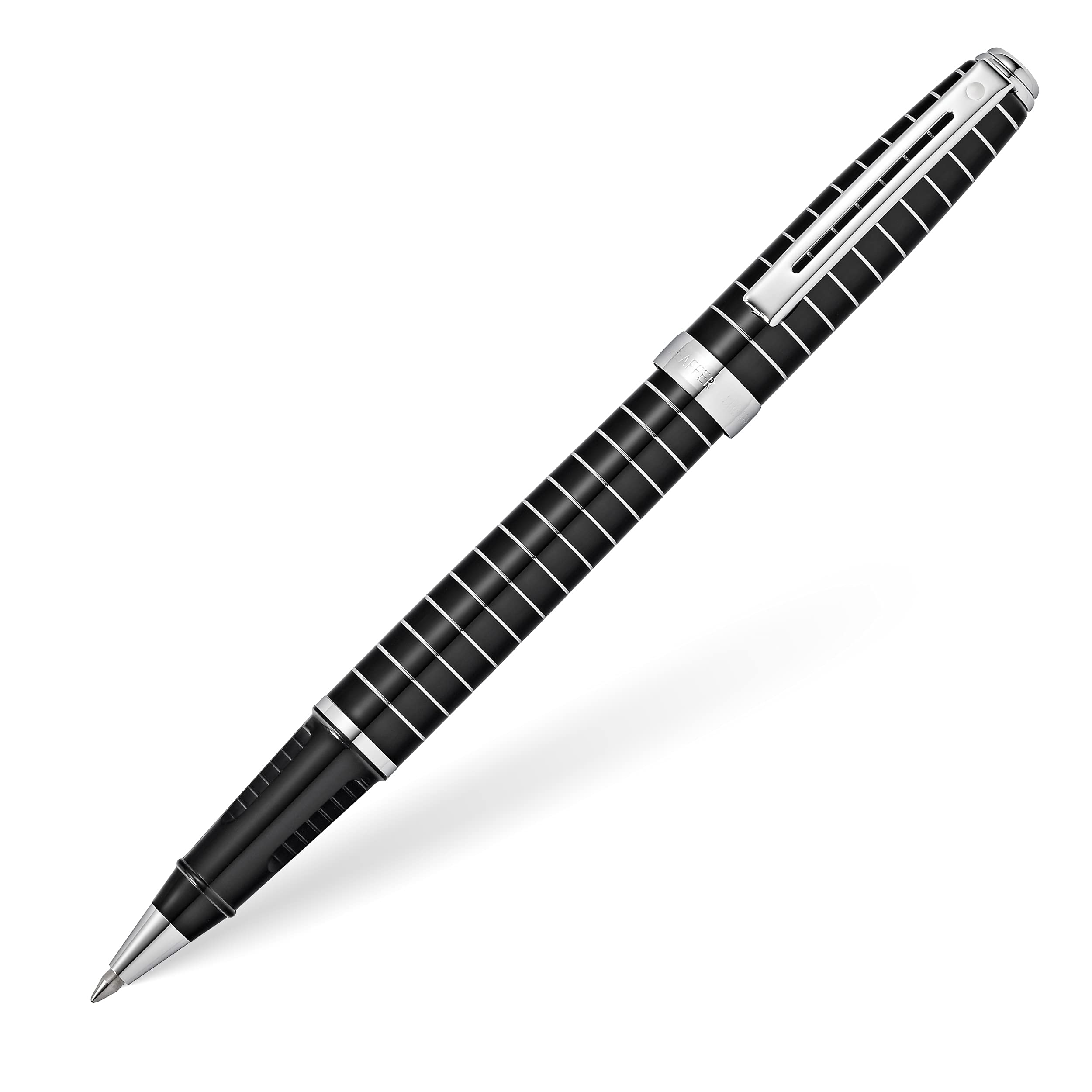 Sheaffer Prelude Black Lacquer W/Horizontal Line Engraving Rollerball Pen
