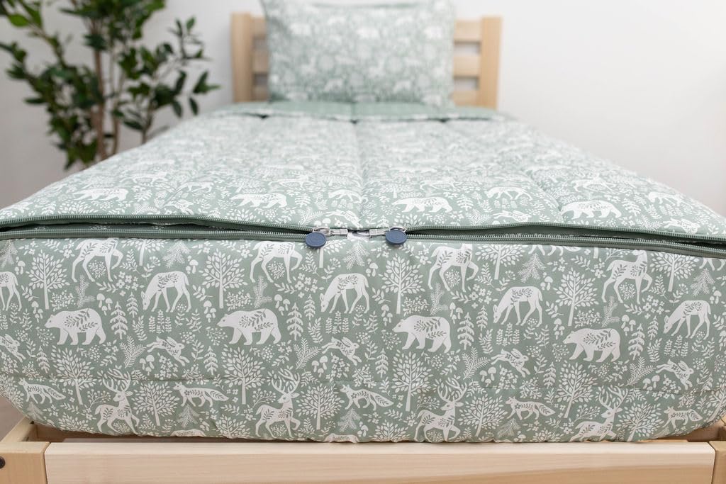Beddy's Fantasy Woodland Zipper Bedding Set, Twin, Sage Green Polyester