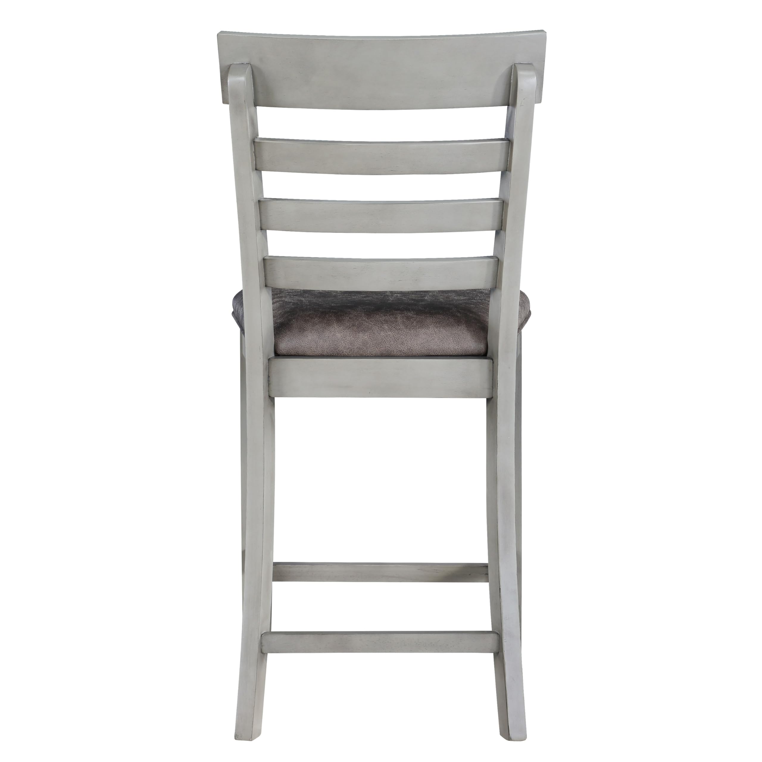 Steve Silver Furniture Hyland 6pc Dining Set, Included 60 to 80-Inch Dining Table w/ 20-Inch Leaf, 4 Vegan Leater Chairs, and Vegan Leather Bench, 60" L x 42" W x 36" H, Grey
