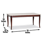 Steve Silver Marseille Marble Top Dining Table, Brown, Model MS850WT, Stone Material