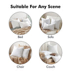Miulee Feather Pillow Insert 22X22, Decorative Down Throw Pillow Insert Fluffy Throw Pillow Cotton Fabric For Sofa Bed Couch