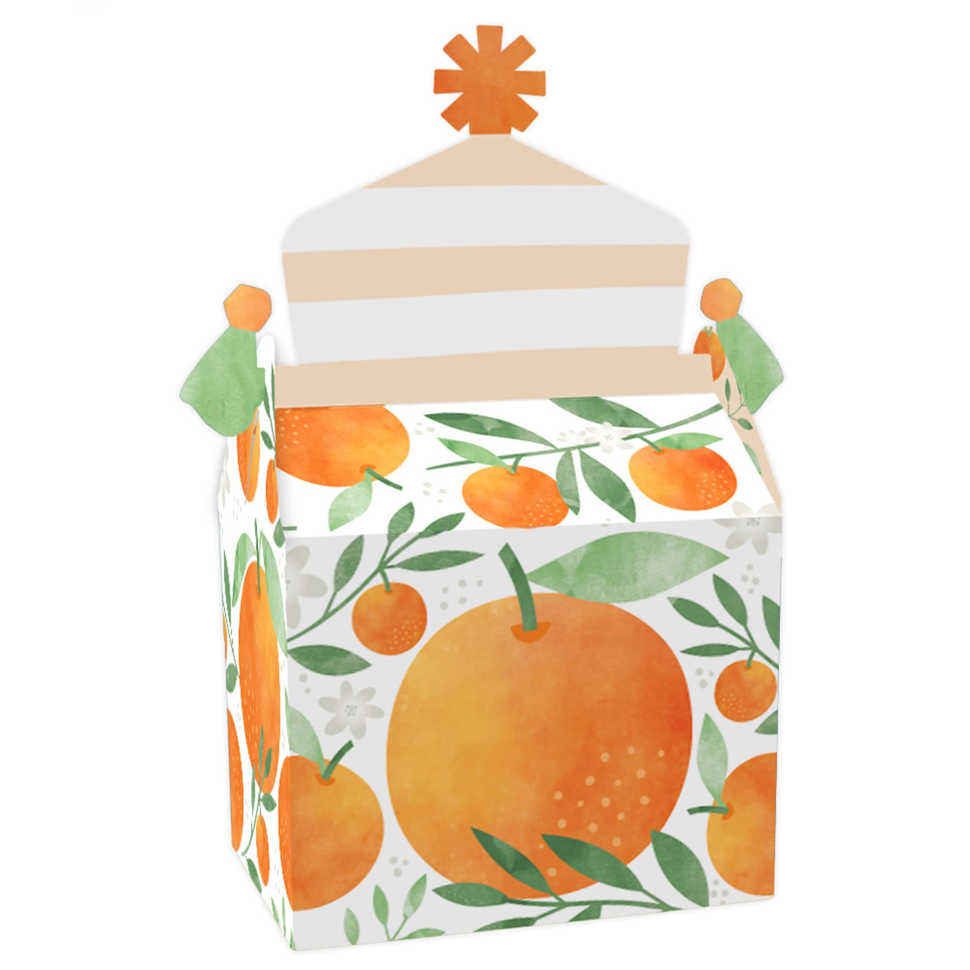 Big Dot of Happiness Little Clementine - Treat Box Party Favors - Orange Citrus Baby Shower or Birthday Party Goodie Gable Boxes