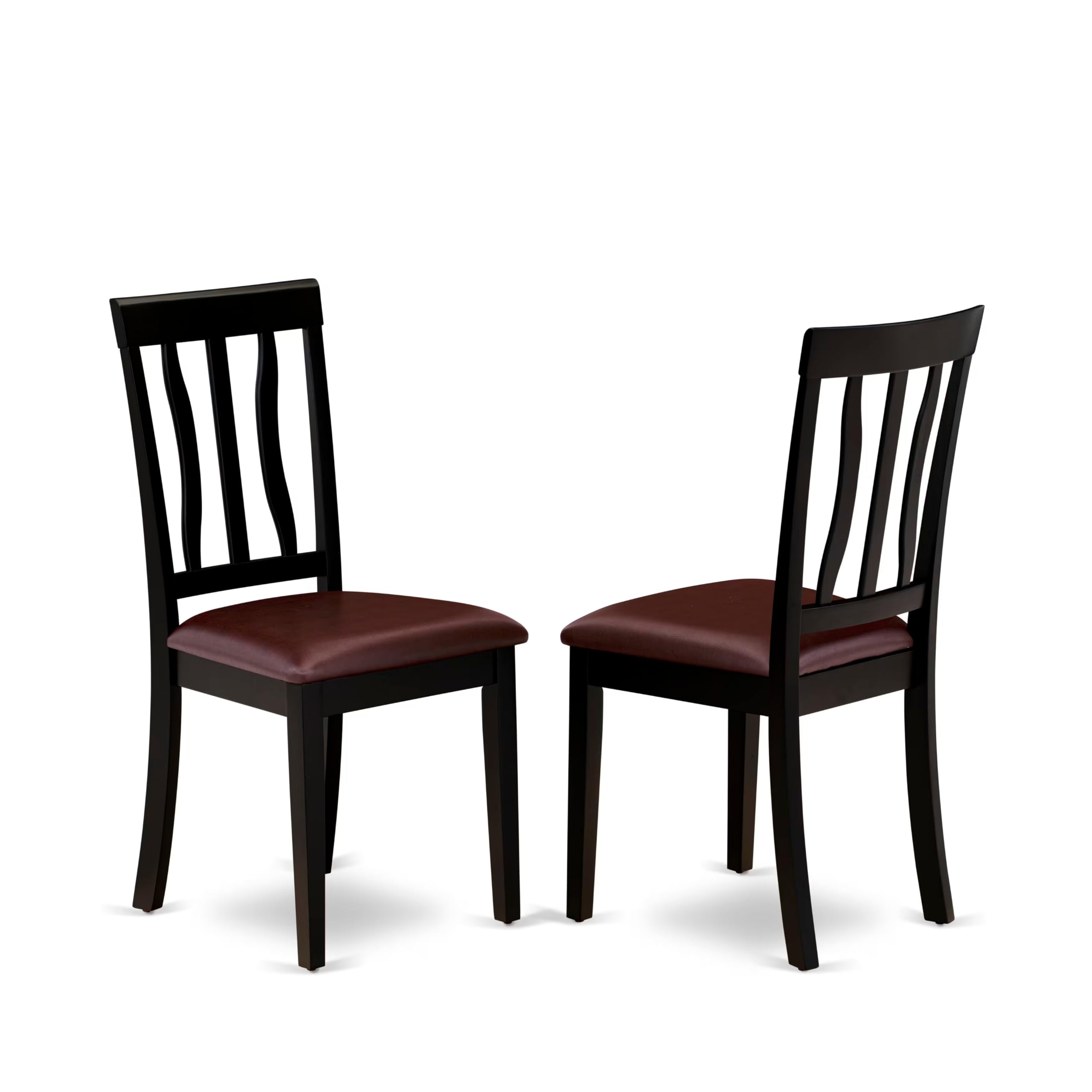East West Furniture AVAT7-BLK-LC 7 Piece Dining Room Table Set Consist of an Oval Kitchen Table with Butterfly Leaf and 6 Faux Leather Upholstered Dining Chairs, 42x60 Inch, Black & Cherry