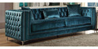 Acme Gillian Sofa AC-52790 Dark Teal Velvet Upholstery Metal Leg