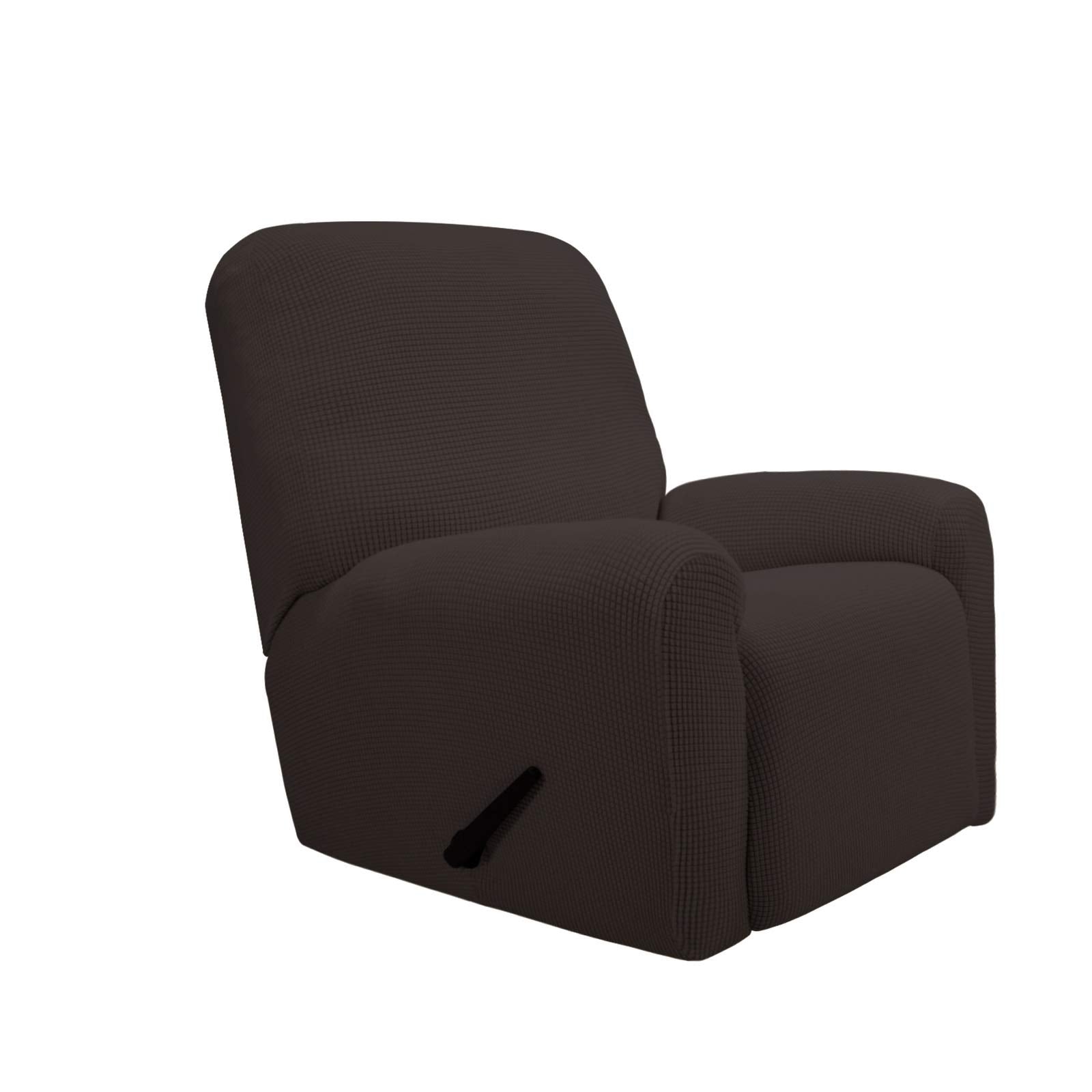 Purefit Stretch Recliner Sofa Slipcover With Pocket With Pocket – Spandex Jacquard Non Slip Soft Couch Sofa Cover, Washable Furniture Protector With Elastic Bottom For Kids (Recliner, Chocolate)