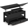 Rolanstar Coffee Table Lift Top, Multi-Function Convertible Coffee Table with Drawers and Hidden Compartment, Coffee Table Conve
