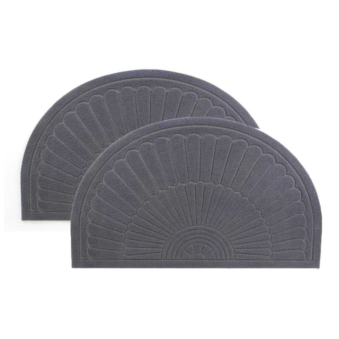 E-view Half Round Door Mat Mud Dirt Trapper Shoe Scraper Mat Entry Mat Rugs for Front Door Low Profile Indoor Washable