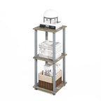 Furinno Turn-N-Tube Easy Assembly Stackable Bookcase, Bookshelf, French Oak/Grey