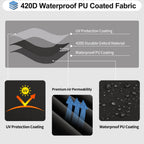 Outdoorlines Waterproof Curved Outdoor Sectional Cover - Uv Resistant Windproof Patio Sectional Sofa Covers For Deck, Lawn And Backyard, Heavy Duty Furniture Covers (190Lx36Dx39Hx128Fl, Black)