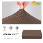 Easy-Going Stretch Ottoman Cover Folding Storage Stool Furniture Protector Soft Rectangle Slipcover With Elastic Bottom (Ottoman Xx-Large, Brown)