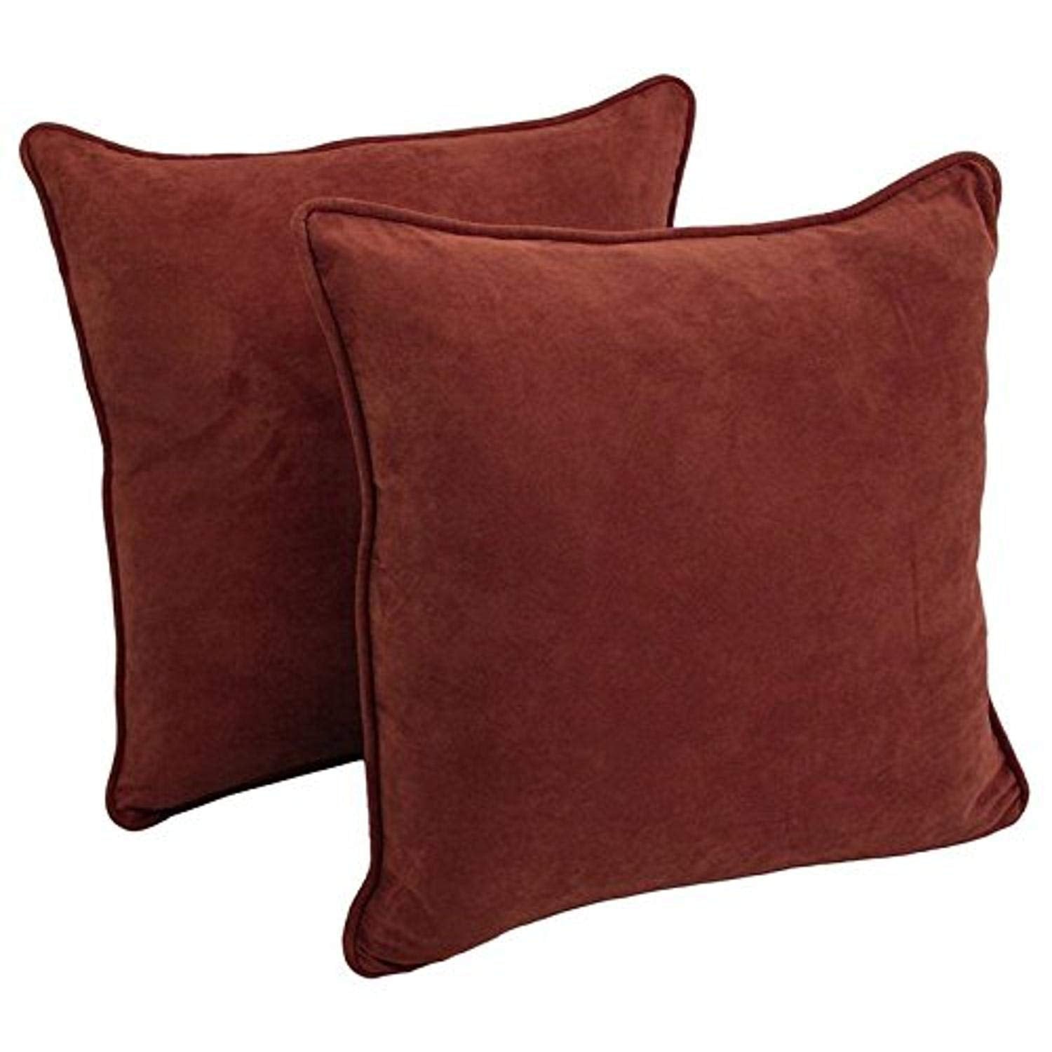 Blazing Needles Corded Microsuede Floor Pillows (Set of 2), 25", Red Wine