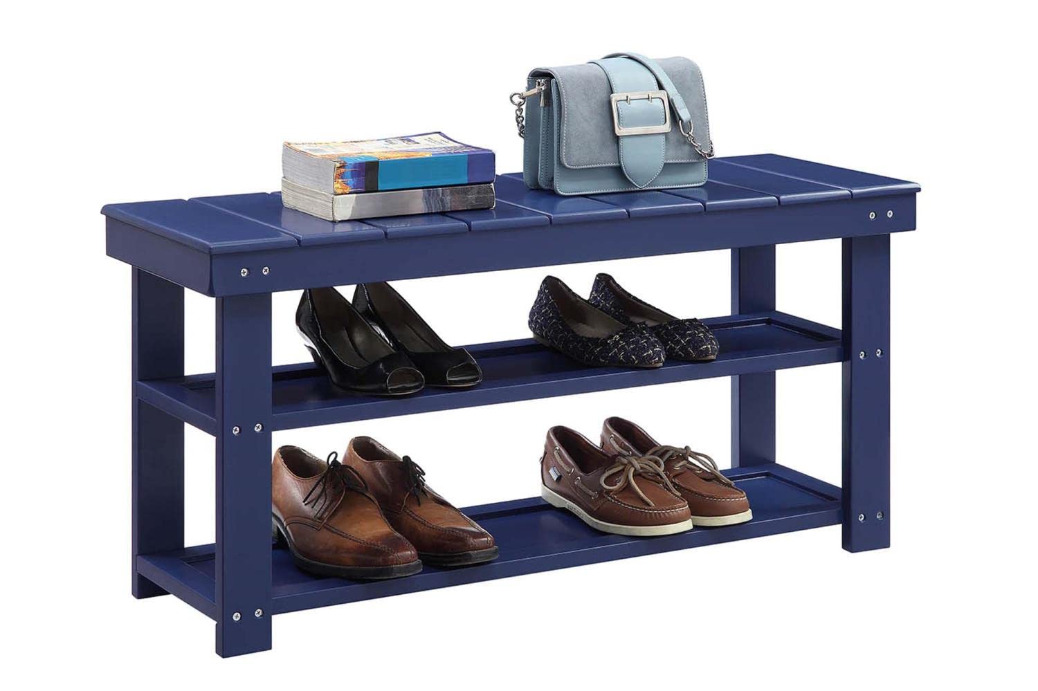 Convenience Concepts Oxford Utility Mudroom Bench, Cobalt Blue