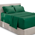 Hearth & Harbor 6 Piece Bed Sheet Set Extra Deep Pocket, Fits Mattress From 18-24 Inces Depth, Split King, Hunter Green
