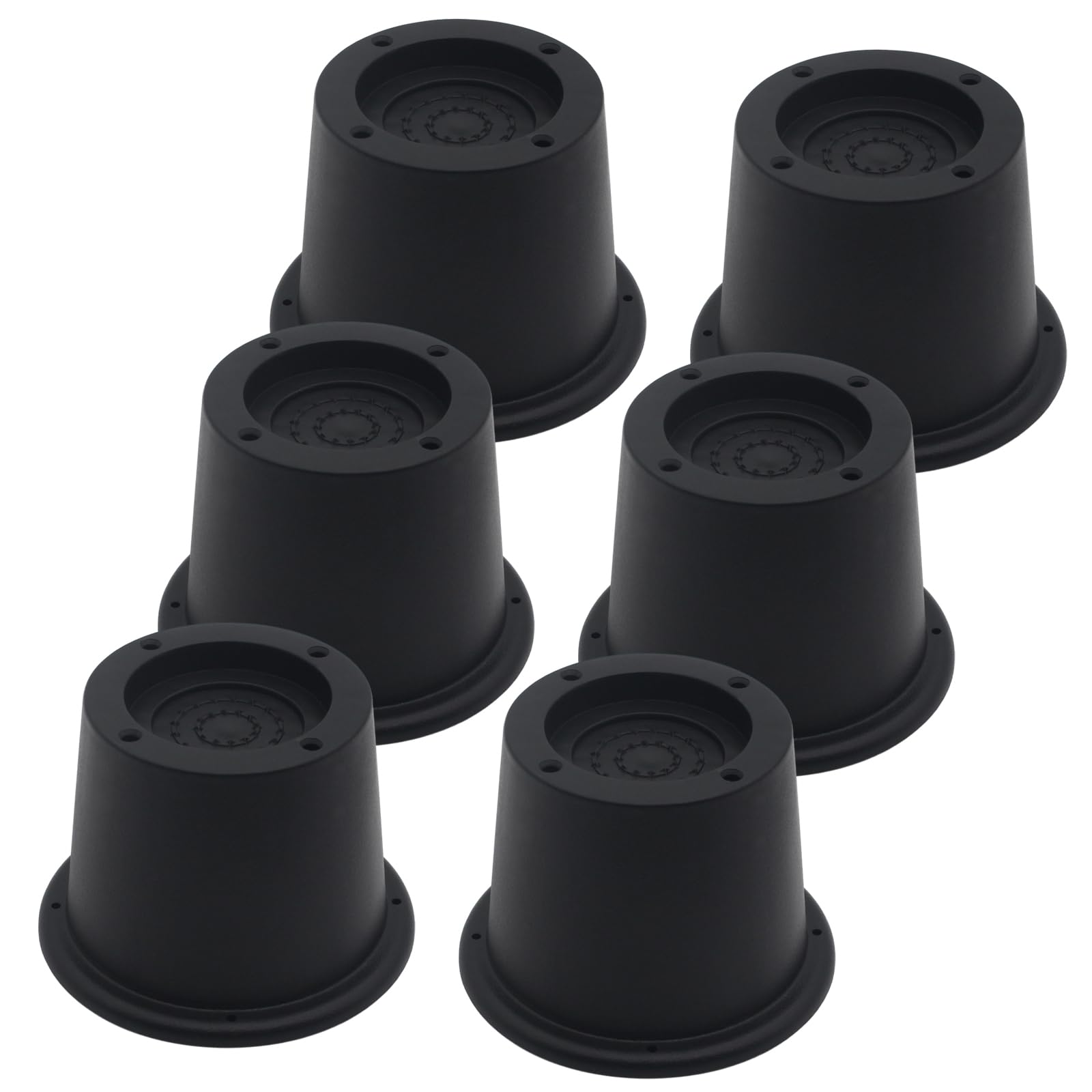 Hanihua 6 Pack Furniture Risers Black Bed Risers 2 Inch, Bed Lifts Risers For Sofa, Couch, Desk, Heavy Duty Bed Frame Risers Tab