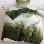 Clothknow Green White California King Comforter Set 3Pcs Olive Green Bedding Comforter Sets Green Comforter Soft Olive Green Com