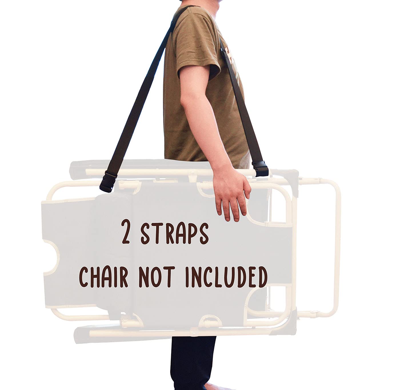 Wingkind (2 Pack) Adjustable Beach Chair Carry Strap, Folding Chair Shoulder Strap For Beaches, Camping, Backpacking, Picnics And Other Items