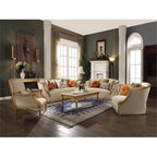 Acme Daesha Sofa in Antique Gold Wood Trim