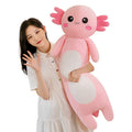 Somao Long Axolotl Plush Pillow, Cute Axolotl Stuffed Animal Body Plush Soft Plushies Doll Toy For Girls Boys(100Cm/39.3Inch,Pin