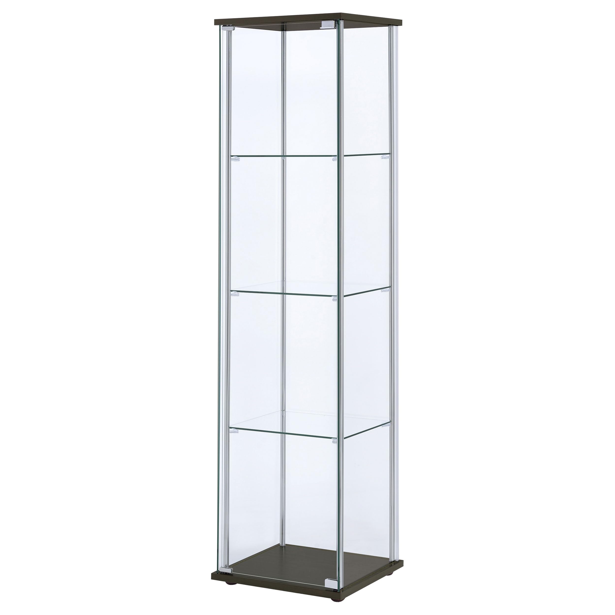 Coaster Home Furnishings Bellatrix 4-Shelf Clear Glass Curio Cabinet Cappuccino 950172