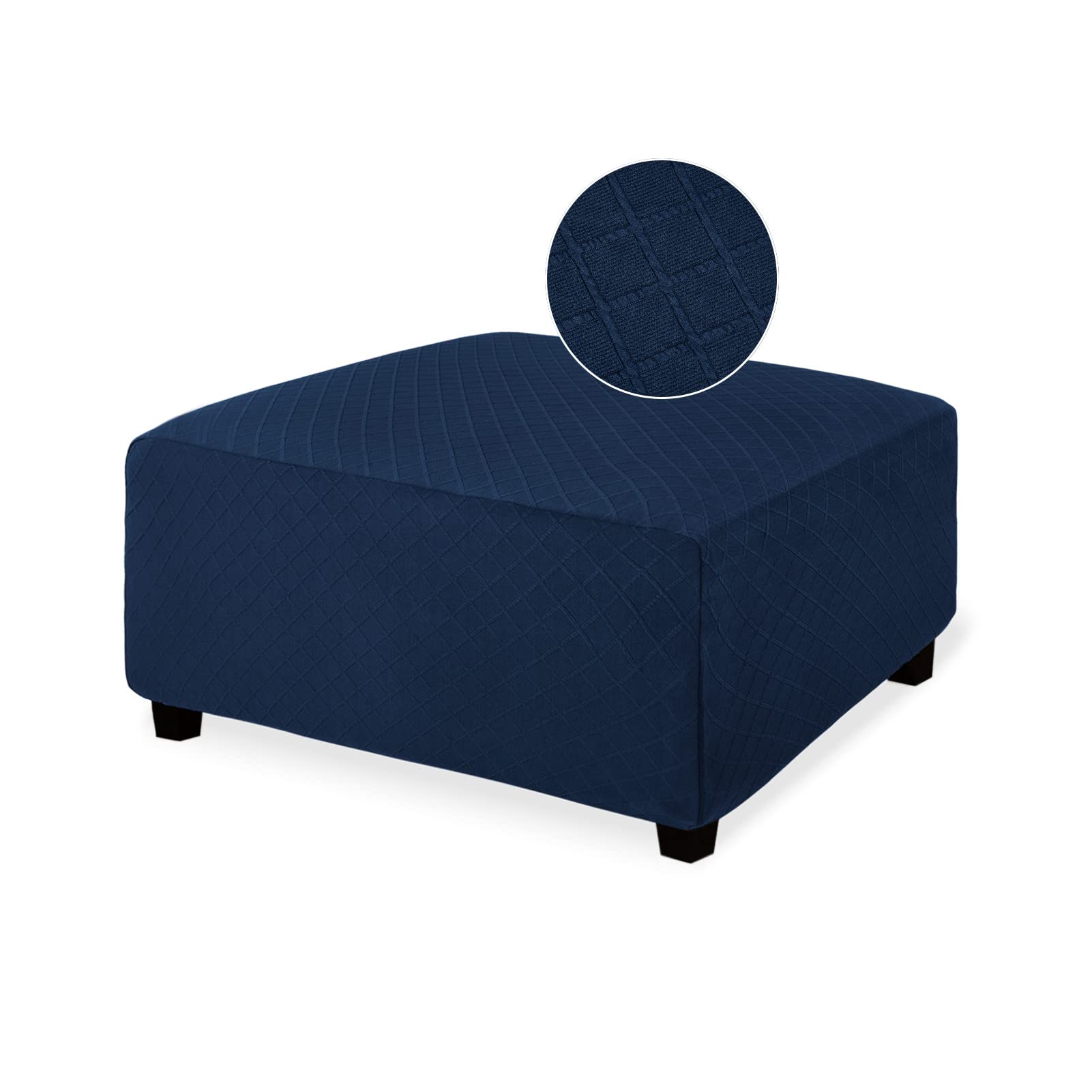 Necolorlife Ottoman Cover Rectangle Oversize Ottoman Slipcover Stretch Footrest Stool Covers Furniture Protectors Washable Diamo
