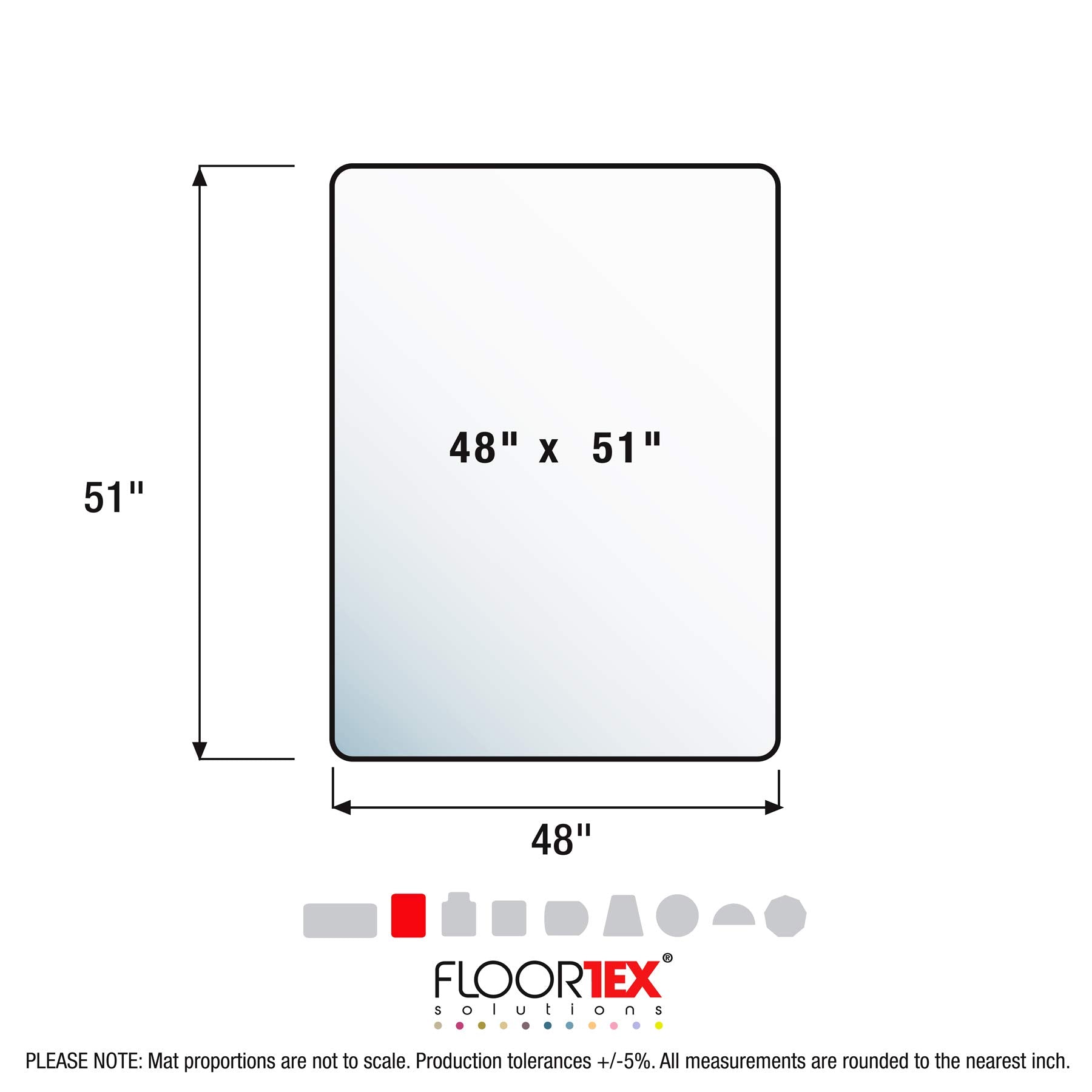 Floortex Recycled Anti-Slip Chair Mat 48" x 51" for Hard Floors, tint