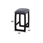 Acme Counter Height Stool in Fabric & Weathered Espresso, Model 72937, Wood Construction