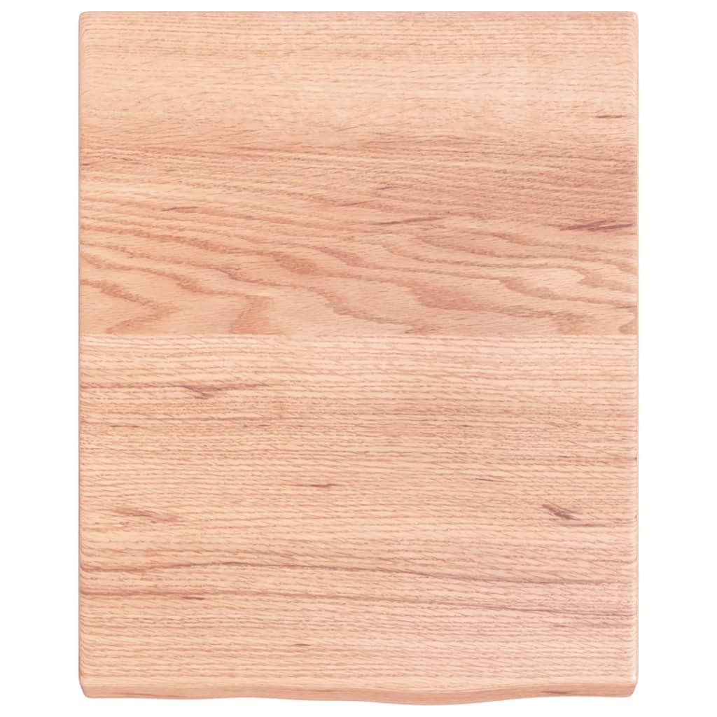 vidaXL Solid Oak Wood Wall Shelf - Light Brown, Versatile Use, Handmade Rustic Style, 15.7"x19.7"x(0.8"-1.6"), Max Load 44.1 lbs