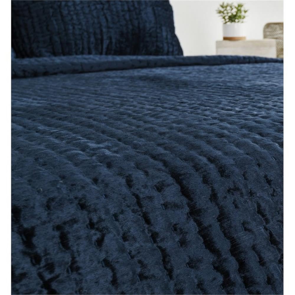 Kosas Home Dimitry 20X36 Rayon Velvet And Solid Cotton King Sham In Ocean Blue
