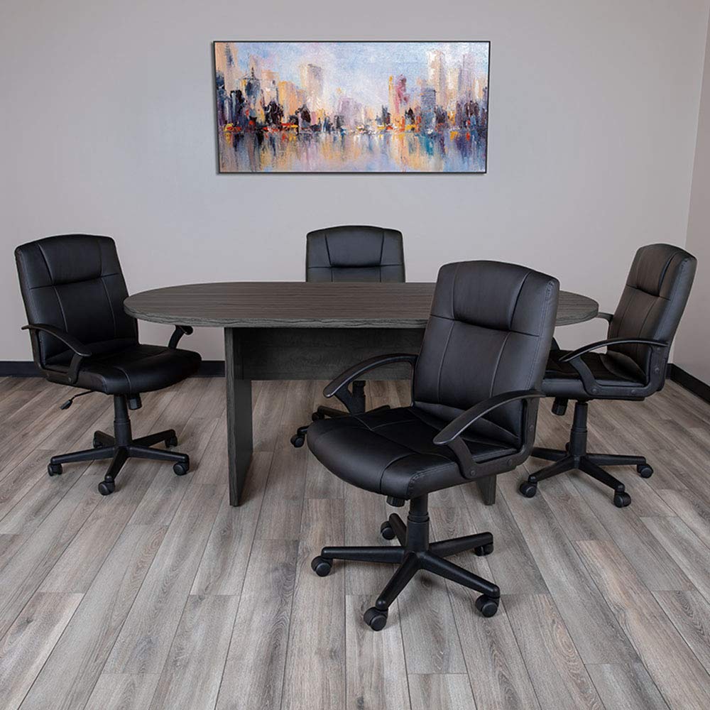 Flash Furniture Jones 6' Oval Multipurpose Conference Table, Business Meeting Table for Office and Conference Rooms, Rustic Gray