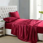 Lanest Housing Silk Satin Sheets, Twin Size Silk Bed Sheet Set With Deep Pockets, Cooling Soft And Hypoallergenic Satin Sheets T