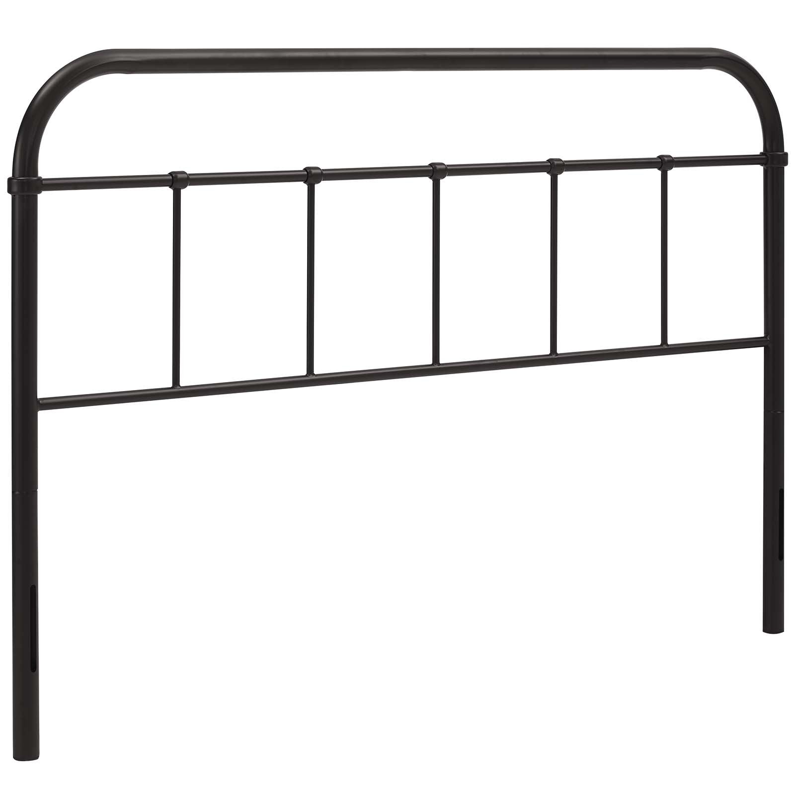 Modway Serena Rustic Farmhouse Style Steel Metal Queen Headboard Size in Brown,
