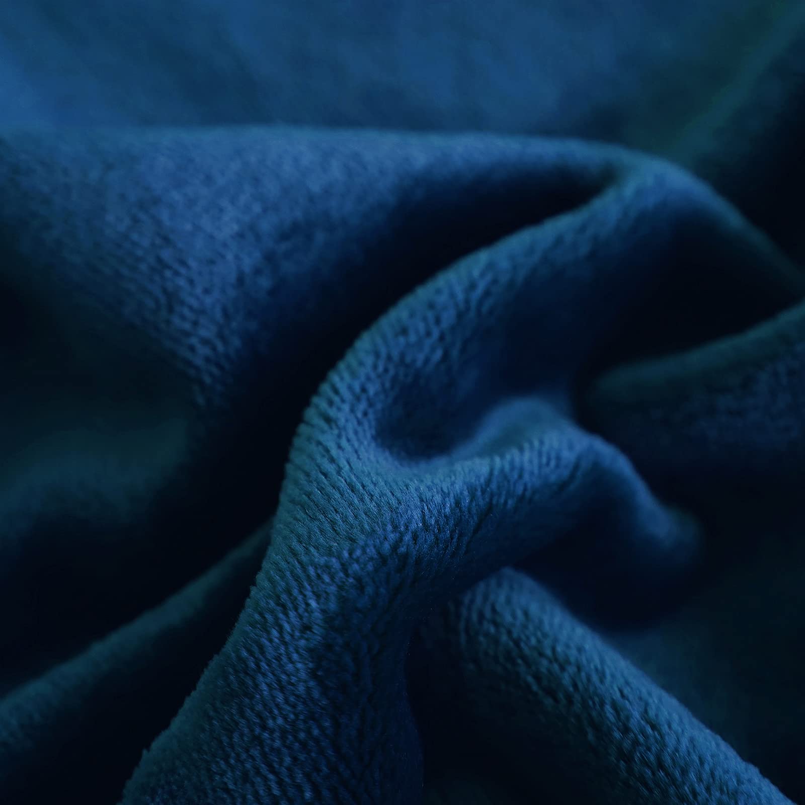 Sochow Flannel Fleece Blanket Throw Size, All Season Lightweight Super Soft Cozy Blanket For Bed Or Couch, Navy Blue, 50X60 Inch