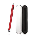 Smttw 4 In1 Multi-Function Refillable & Retractable Ballpoint Pen + 0.5Mm Mechanical Pencil, Fine Point, Red Metal Barrel, Black