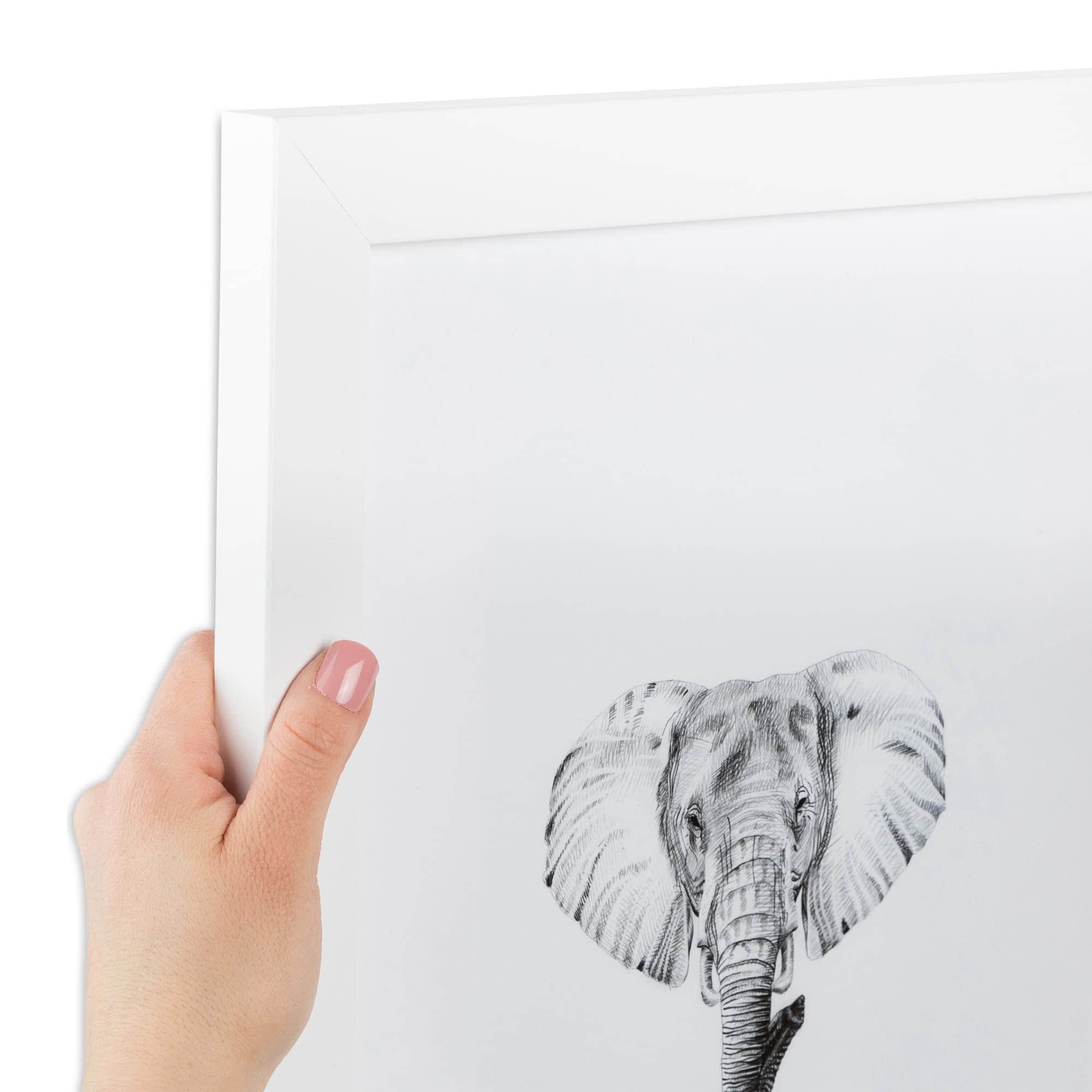 ArtToFrames 20x35 inch Satin White Frame Picture Frame, 2WOMFRBW26074-20x35