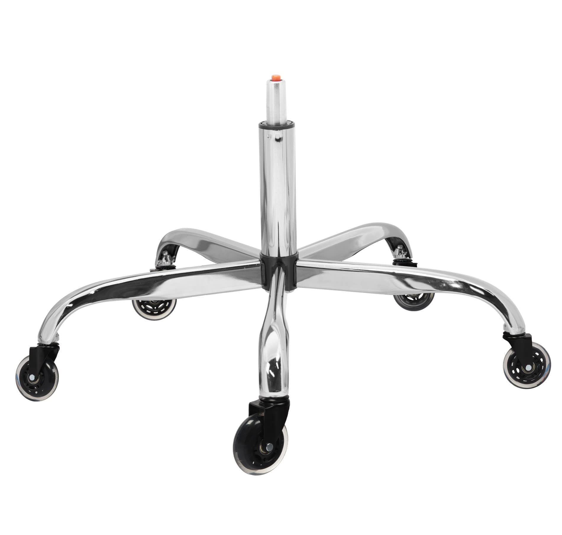 Frassie 28 Inch Office Chair Metal Base Replacement Heavy Duty Computer Chair Base Part With 5 Casters 1 Gas Lift Cylinder (Silv