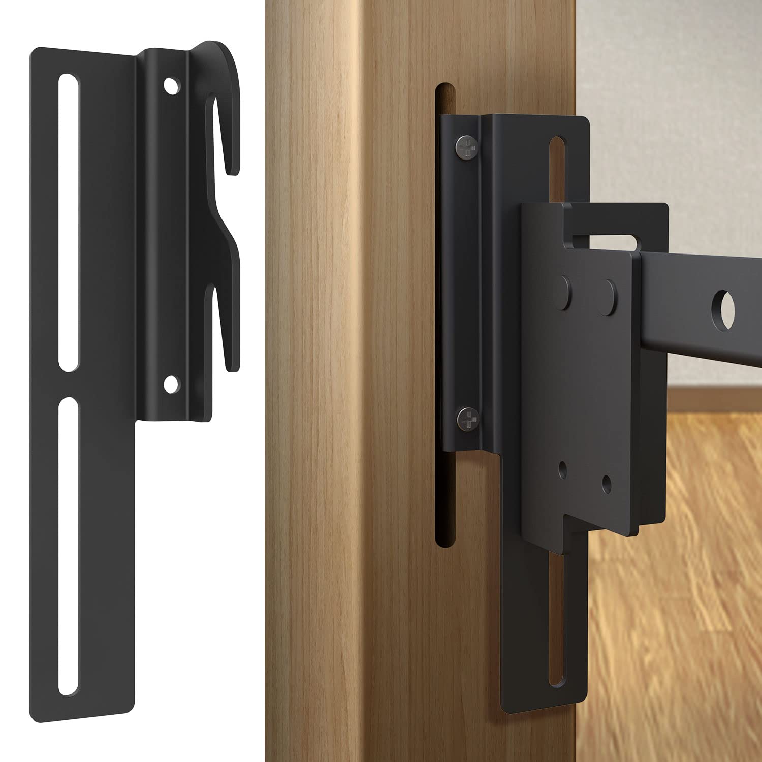 KOPKIO 2 Pcs #711 Bed Frame Brackets for Headboard or Footboard, Bolt-On to Hook-On Conversion Brackets Bed Hook Adapter,Headboa