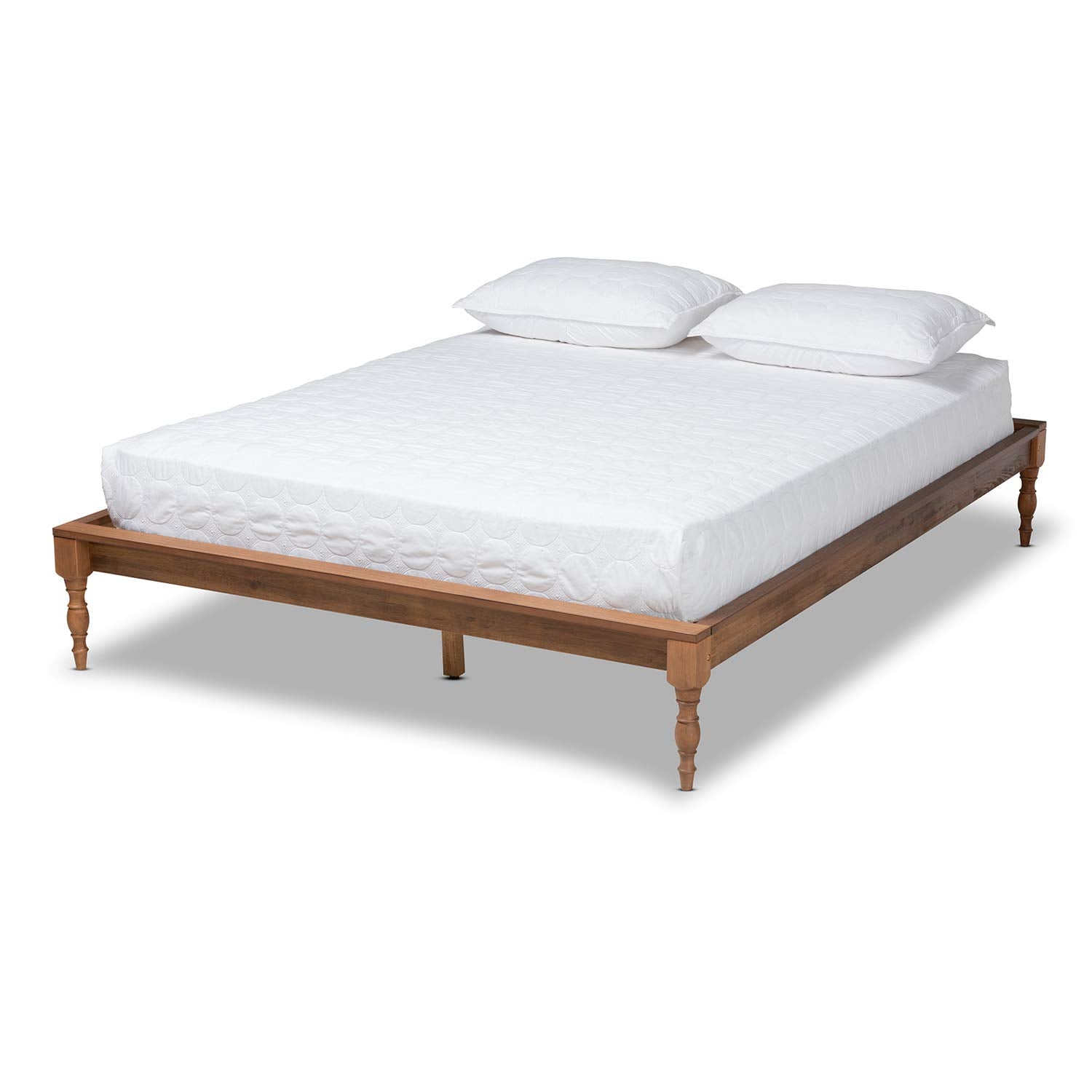 Baxton Studio Romy Vintage French Inspired Ash Wanut Finished Full Size Wood Bed Frame